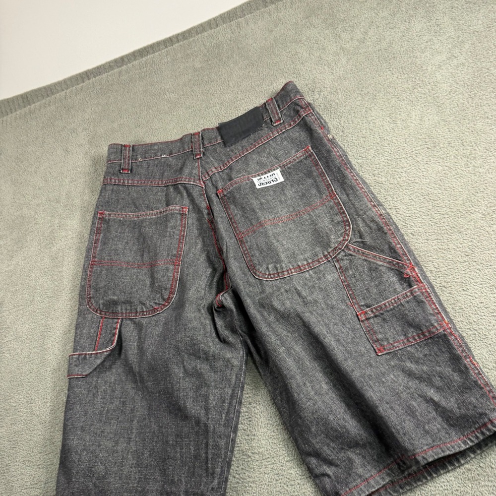 Iceberg Jeans Mens 34 Vintage Carpenter Denim Shorts Red Contrast Stitch Italy